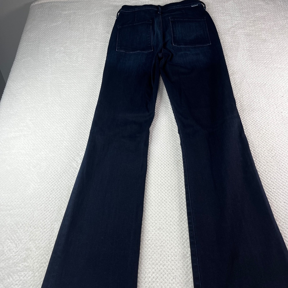 MOTHER The Hustler Roller Skimp  Flare Jeans Blue Denim Front Seam High Rise 26 - Picture 2 of 12